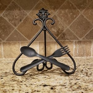 Cookbook Holder - Dark Bronze Metal - 10" Tall